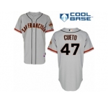 Men's Majestic San Francisco Giants #47 Johnny Cueto Replica Grey Road Cool Base MLB Jersey