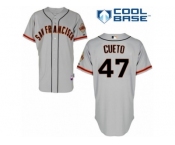 Men's Majestic San Francisco Giants #47 Johnny Cueto Replica Grey Road Cool Base MLB Jersey