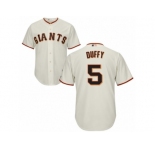 Men's Majestic San Francisco Giants #5 Matt Duffy Authentic Cream Home Cool Base MLB Jersey