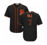 Men's Majestic San Francisco Giants #7 Aaron Hill Authentic Black Team Logo Fashion Cool Base MLB Jersey