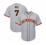 Men's Majestic San Francisco Giants #7 Aaron Hill Replica Grey Road Cool Base MLB Jersey