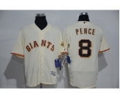Men's Majestic San Francisco Giants #8 Hunter Pence Cream Flexbase Authentic Collection MLB Jersey