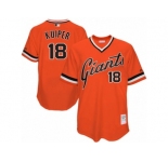 Men's Mitchell and Ness San Francisco Giants #18 Duane Kuiper Replica Orange Throwback MLB Jersey