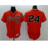 Men's San Francisco Giants #24 Willie Mays Majestic Orange Flexbase Authentic Collection Player Jersey