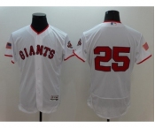 Men's San Francisco Giants #25 Barry Bonds Majestic White Fashion Stars & Stripes Flex Base Player Jersey
