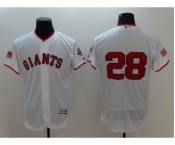 Men's San Francisco Giants #28 Buster Posey Majestic White Fashion Stars & Stripes Flex Base Player Jersey