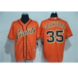 Men's San Francisco Giants #35 Brandon Crawford Majestic Orange Cool Base Player Jersey