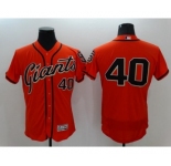 Men's San Francisco Giants #40 Madison Bumgarner Majestic Orange Flexbase Authentic Collection Player Jersey