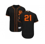 San Francisco Giants #21 Deion Sanders Black Flexbase Authentic Collection Alternate Stitched MLB Jersey