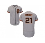 San Francisco Giants #21 Deion Sanders Grey Flexbase Authentic Collection Road 2 Stitched MLB Jersey