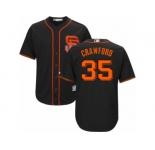 San Francisco Giants #35 Brandon Crawford Authentic Black Alternate Cool Base MLB Jersey