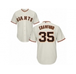 San Francisco Giants #35 Brandon Crawford Authentic Cream Home Cool Base MLB Jersey