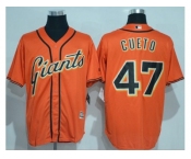 San Francisco Giants #47 Johnny Cueto Orange New Cool Base Alternate Stitched MLB Jersey