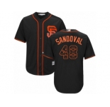 San Francisco Giants #48 Pablo Sandoval Authentic Black Team Logo Fashion Cool Base MLB Jersey