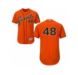 San Francisco Giants #48 Pablo Sandoval Orange Flexbase Authentic Collection MLB Jersey