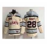 mlb jerseys san francisco giants #28 posey cream[pullover hooded sweatshirt]