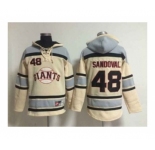 mlb jerseys san francisco giants #48 sandoval cream[pullover hooded sweatshirt]