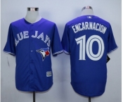 Men Toronto Blue Jays #10 Edwin Encarnacion Blue 2016 Official Cool Base Jersey