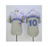 Men Toronto Blue Jays #10 Edwin Encarnacion Majestic Gray Flexbase Authentic Collection Player Jersey