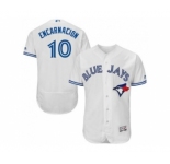 Men Toronto Blue Jays #10 Edwin Encarnacion Majestic White Flexbase Authentic Collection Player Jersey