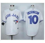 Men Toronto Blue Jays #10 Edwin Encarnacion White 2016 Official Cool Base Jersey