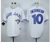 Men Toronto Blue Jays #10 Edwin Encarnacion White 2016 Official Cool Base Jersey