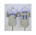 Men Toronto Blue Jays #11 Kevin Pillar Majestic Gray Flexbase Authentic Collection Player Jersey