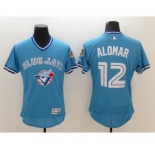 Men Toronto Blue Jays #12 Roberto Alomar Majestic Blue Flexbase Authentic Collection Cooperstown Player Jersey