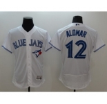 Men Toronto Blue Jays #12 Roberto Alomar Majestic white Flexbase Authentic Collection Player Jersey