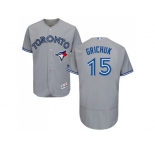 Men Toronto Blue Jays #15 Randal Grichuk Grey Flexbase Authentic Collection Stitched MLB Jersey