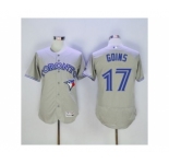 Men Toronto Blue Jays #17 Ryan Goins Majestic Gray Flexbase Authentic Collection Player Jersey