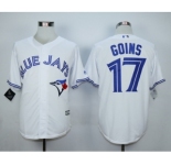 Men Toronto Blue Jays #17 Ryan Goins White 2016 Official Cool Base Jersey