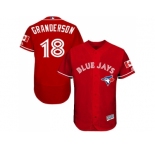 Men Toronto Blue Jays #18 Curtis Granderson Red Flexbase Authentic Collection Canada Day Stitched MLB Jersey