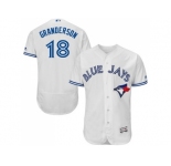 Men Toronto Blue Jays #18 Curtis Granderson White Flexbase Authentic Collection Stitched MLB Jersey