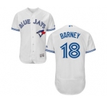 Men Toronto Blue Jays #18 darwin barney Majestic White Flexbase Authentic Collection Player Jersey