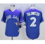 Men Toronto Blue Jays #2 Troy Tulowitzki Blue 2016 Official Cool Base Jersey