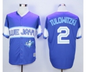 Men Toronto Blue Jays #2 Troy Tulowitzki Blue Exclusive 2016 Official Cool Base Jersey