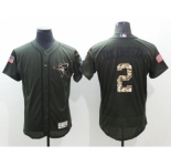 Men Toronto Blue Jays #2 Troy Tulowitzki Majestic Green Salute to Service Flexbase Authentic Collection Player Jersey