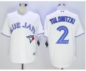Men Toronto Blue Jays #2 Troy Tulowitzki White 2016 Official Cool Base Jersey