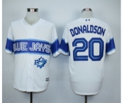 Men Toronto Blue Jays #20 Josh Donaldson White Exclusive 2016 Official Cool Base Jersey