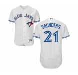 Men Toronto Blue Jays #21 michael saunders Majestic White Flexbase Authentic Collection Player Jersey[saunders]