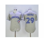 Men Toronto Blue Jays #29 Devon travis Majestic Gray Flexbase Authentic Collection Player Jersey
