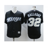 Men Toronto Blue Jays #32 Roy Halladay Black 2008 Turn Back The Clock Stitched MLB Jersey