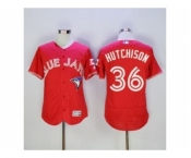 Men Toronto Blue Jays #36 Drew Hutchison Majestic Red Flexbase Authentic Collection Player Jersey