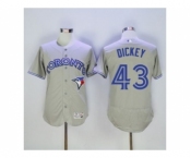 Men Toronto Blue Jays #43 R.A. Dickey Majestic Gray Flexbase Authentic Collection Player Jersey