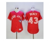 Men Toronto Blue Jays #43 R.A. Dickey Majestic Red Flexbase Authentic Collection Player Jersey