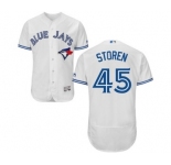 Men Toronto Blue Jays #45 drew storen Majestic White Flexbase Authentic Collection Player Jersey[storen]