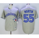 Men Toronto Blue Jays #55 Russell Martin Gray 2016 Official Cool Base Jersey