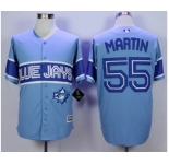 Men Toronto Blue Jays #55 Russell Martin Light Blue Exclusive 2016 Official Cool Base Jersey