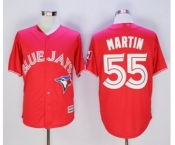 Men Toronto Blue Jays #55 Russell Martin Red 2016 Official Cool Base Jersey